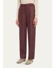 Brunello Cucinelli Elasticized Mid-Rise Linen Straight-Leg Pants - 4