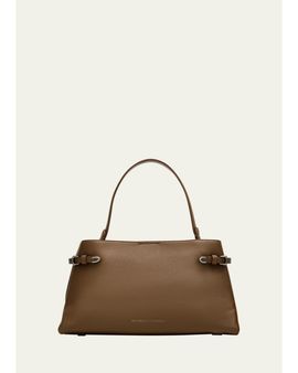 Brunello Cucinelli Essence Grain Leather Top-Handle Bag