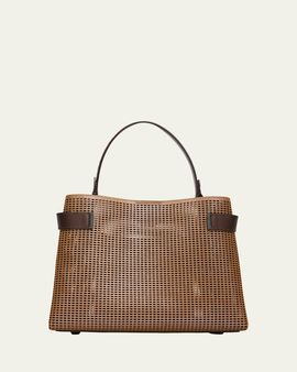 Brunello Cucinelli Essence Sparkling Leather Top-Handle Bag
