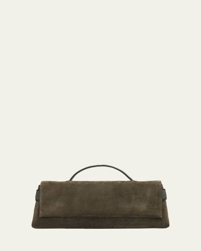 Brunello Cucinelli Essence Suede Top-Handle Bag