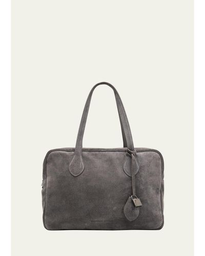 Brunello Cucinelli Explorer Suede Top-Handle Travel Bag
