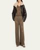 Brunello Cucinelli Floral Paillette Mohair Open-Knit Wide-Leg Pants - 2