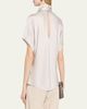 Brunello Cucinelli Fluid Silk Satin Top with Scarf Collar - 3