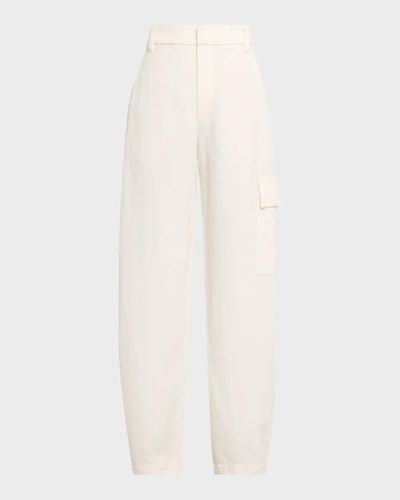 Brunello Cucinelli Fluid Wool Wide-Leg Cargo Pants
