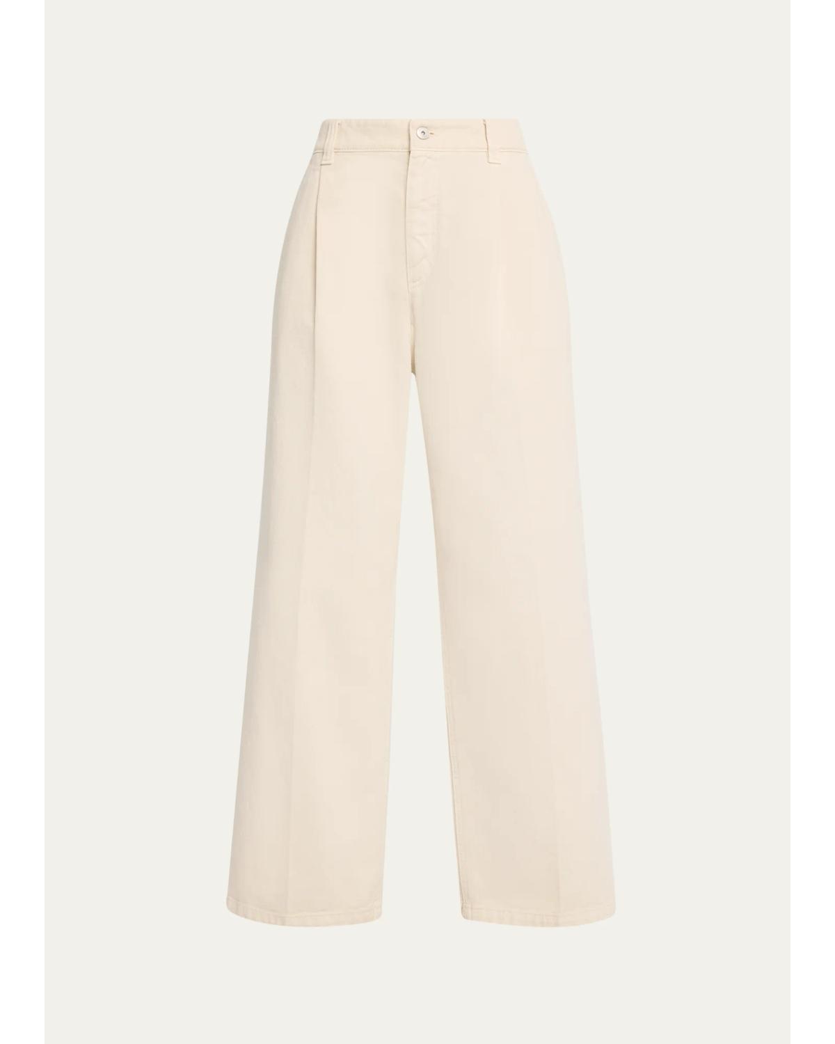 Brunello Cucinelli Garment Dye Straight-Leg Ankle Pants