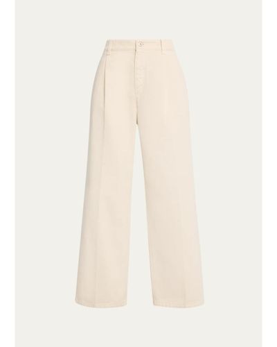 Brunello Cucinelli Garment Dye Straight-Leg Ankle Pants