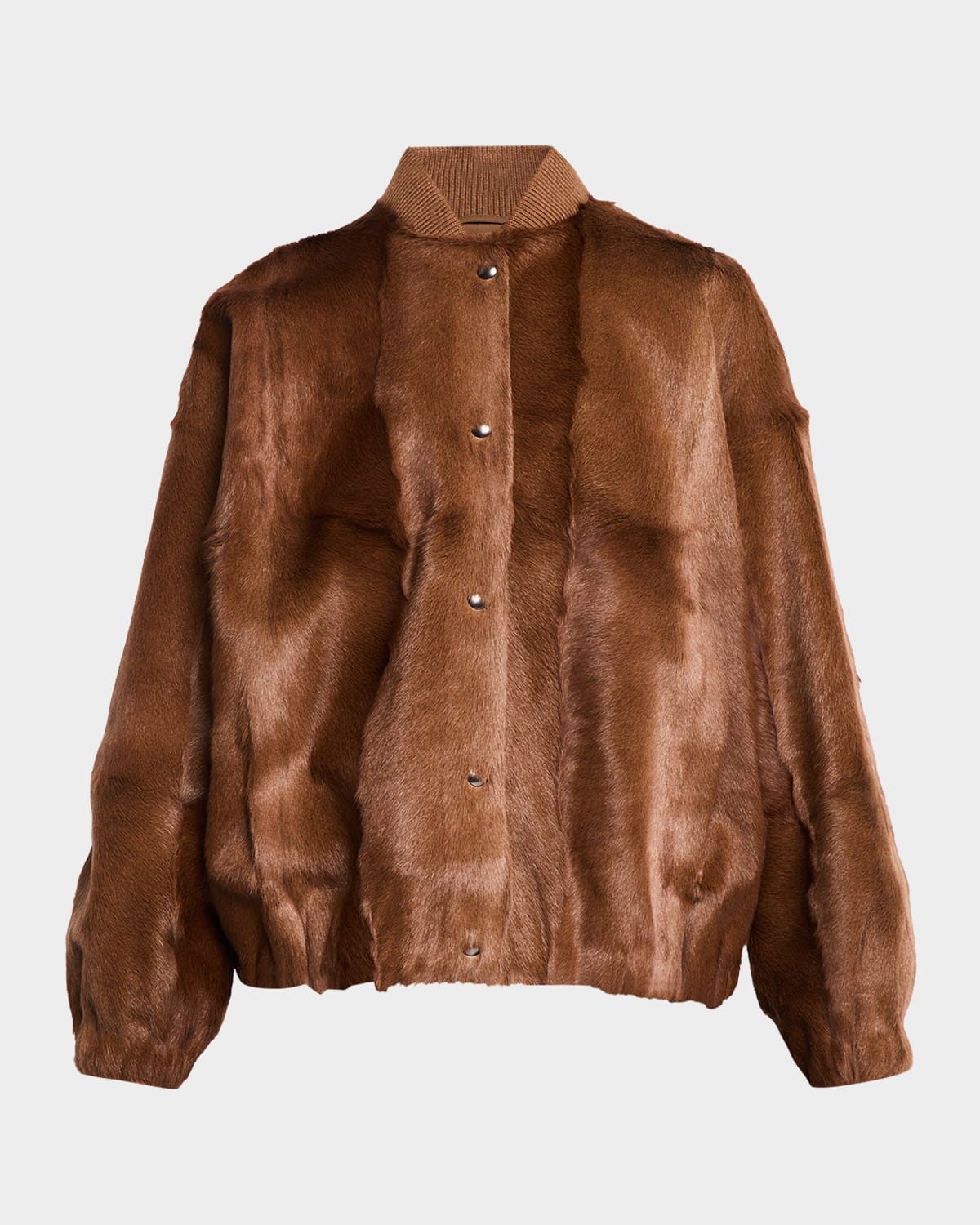 Brunello Cucinelli Goat Shearling Bomber Jacket