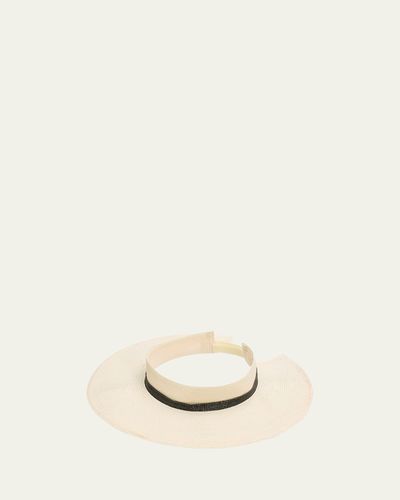 Brunello Cucinelli Hemp Visor with Monili Band