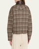 Brunello Cucinelli Leather-Collar Check Boxy Car Coat - 3