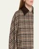Brunello Cucinelli Leather-Collar Check Boxy Car Coat - 5