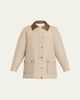 Brunello Cucinelli Leather-Collar Padded Cotton Techno Car Coat - 1