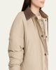 Brunello Cucinelli Leather-Collar Padded Cotton Techno Car Coat - 5