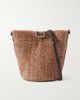BRUNELLO CUCINELLI Leather-trimmed raffia bucket bag - 1