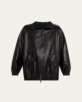 Brunello Cucinelli Leather Zip-Front Jacket