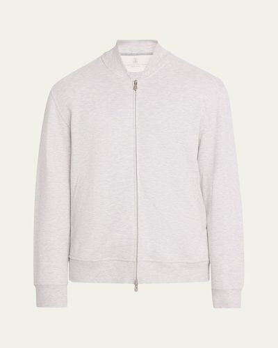 Brunello Cucinelli Men's Bomber Full-Zip Sweatshirt