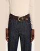 Brunello Cucinelli Men's Braided Suede Gold-Tone Trim Belt - 2