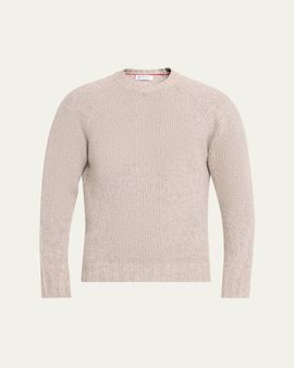 Brunello Cucinelli Men's Cashmere and Silk Rib-Knit Crewneck Sweater