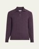 Brunello Cucinelli Men's Cashmere Rib-Knit Polo Sweater - 1