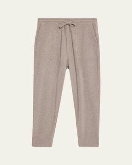Brunello Cucinelli Men's Cashmere Rib Drawstring Sweatpants