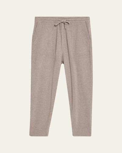 Brunello Cucinelli Men's Cashmere Rib Drawstring Sweatpants