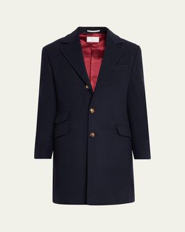 Brunello Cucinelli Men's Cashmere Single-Breasted Topcoat