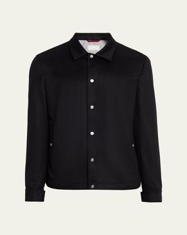Brunello Cucinelli Men's Cashmere Snap-Front Blouson Jacket
