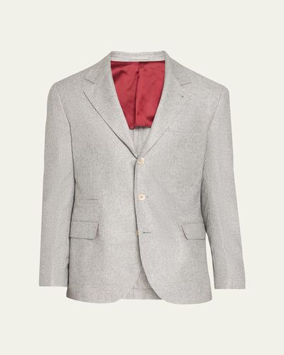 Brunello Cucinelli Men's Cavallery Silk and Cashmere Single-Breasted Sport Coat