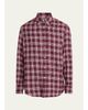 Brunello Cucinelli Men's Cotton-Lyocell Plaid Button-Down Shirt - 1