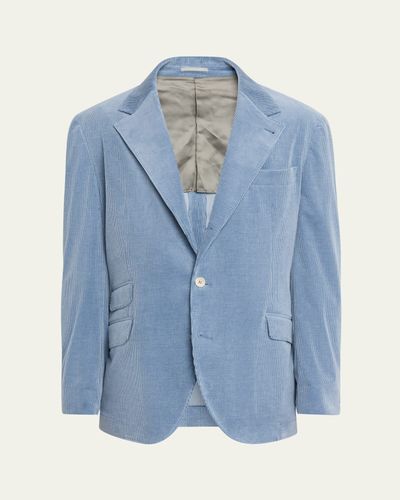 Brunello Cucinelli Men's Cotton and Cashmere Corduroy Sport Coat