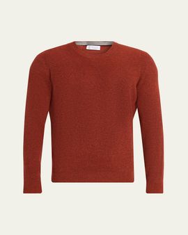 Brunello Cucinelli Men's Crewneck English Rib Cashmere Sweater