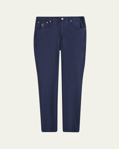 Brunello Cucinelli Men's Flannel Tapered Leg Five-Pocket Pants