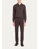 Brunello Cucinelli Men's Melange Cashmere-Blend Polo Sweater - 2