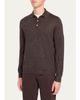 Brunello Cucinelli Men's Melange Cashmere-Blend Polo Sweater - 4