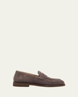 Brunello Cucinelli Men's Suede Flex-Sole Penny Loafers
