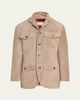 Brunello Cucinelli Men's Suede Four-Pocket Safari Jacket - 1