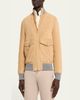Brunello Cucinelli Men's Suede Knit-Trim Bomber Jacket - 4