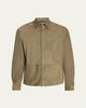 Brunello Cucinelli Men's Suede Snap-Front Overshirt - 1