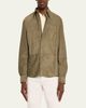 Brunello Cucinelli Men's Suede Snap-Front Overshirt - 4