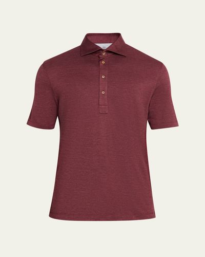 Brunello Cucinelli Men's Wool Blend Polo Shirt