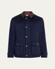 Brunello Cucinelli Men's Wool Leather-Trim Field Jacket - 1