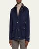 Brunello Cucinelli Men's Wool Leather-Trim Field Jacket - 4