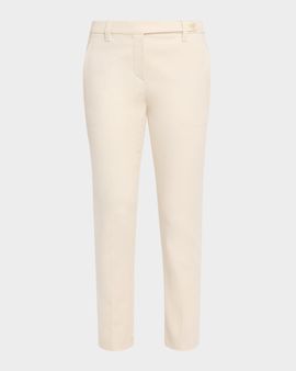 Brunello Cucinelli Monili-Trim Slim-Leg Ankle Pants