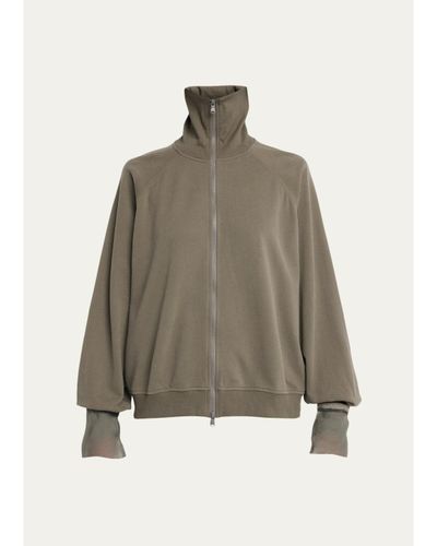 Brunello Cucinelli Monili Silk Cuffs Travel Zip-Up Jacket