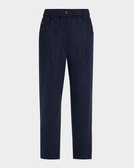 Brunello Cucinelli Pleated Wool Straight-Leg Pants