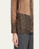 Brunello Cucinelli Pois-Lier Print Long-Sleeve Silk Blouse - 5