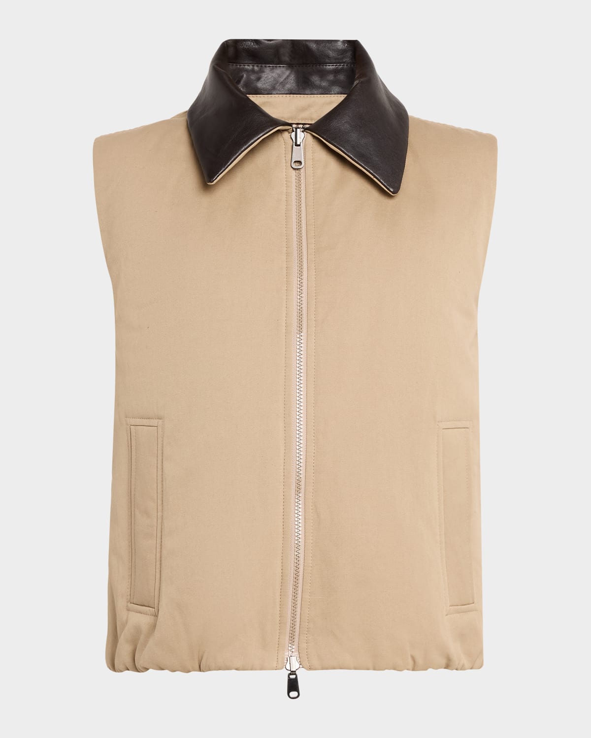 Brunello Cucinelli Reversible Check Padded Cotton-Linen Vest