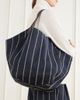 BRUNELLO CUCINELLI Reversible Monili-embellished pinstriped leather-trimmed denim and suede tote - 2