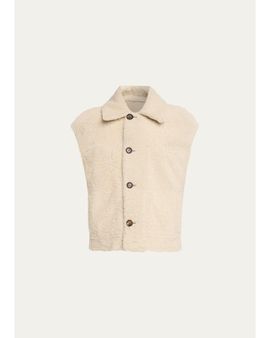 Brunello Cucinelli Reversible Suede & Lamb Shearling Vest