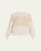 Brunello Cucinelli Sequin Striped Cotton Knit Zip-Up Cardigan - 1