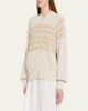 Brunello Cucinelli Sequin Striped Cotton Knit Zip-Up Cardigan - 4